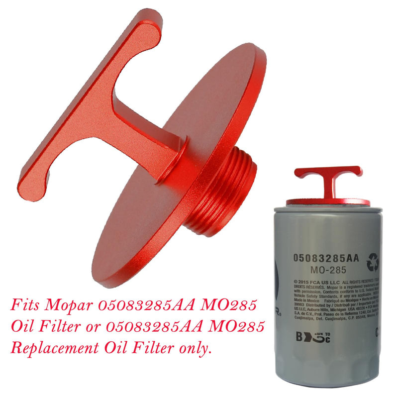 Aluminum Alloy Oil Filter Plug tool, for Dodge Ram 2500, 3500, 4500, 5500 Cummins Turbo Diesel 5.7L 5.9L 6.4L 6.7L MO285 05083285AA Oil Filter Cap Off Tool-car accessories-oil Filter Removal tool red