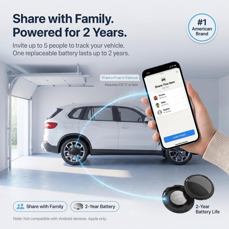 2 Pack GPS Tracker for Vehicles Find My Locator Finder Waterproof iOS Only | No Subscription Required Network Real Time Magnetic Car Tracker Device Hidden Item Finder Mini Global Network for Car Dog