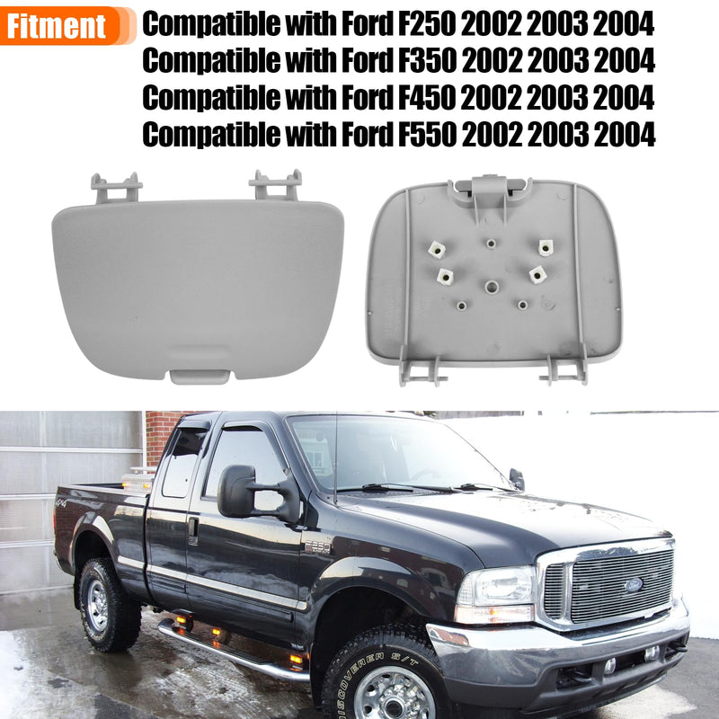 Compatible with Ford Super Duty Overhead Console Door F250 F350 F450 F550 2002 2003 2004, Replace for 2C3Z7811586CAB Garage Door Opener Bin, F350 Overhead Sunglasses Bin Door - Grey