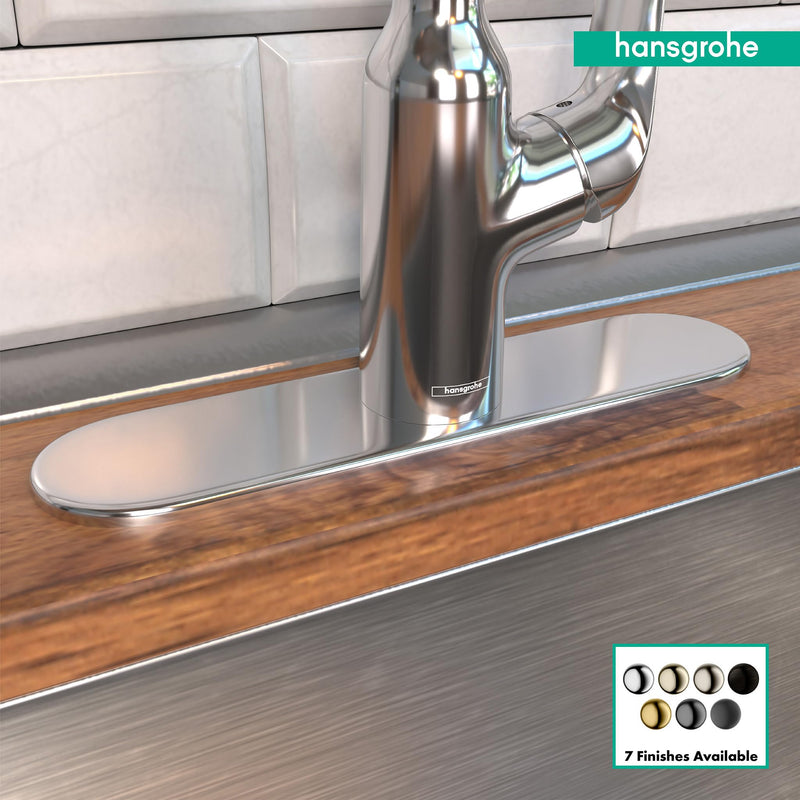 hansgrohe 11-inch Coordinating Base Plate Modern Easy Install in Chrome, 14019001
