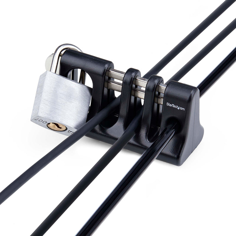 StarTech.com Peripheral Cable Anchor Lock, Secure Keyboard/Mouse, Cable Trap w/Metal Plate, Use w/Laptop Security Cable Cable Organizer Lock
