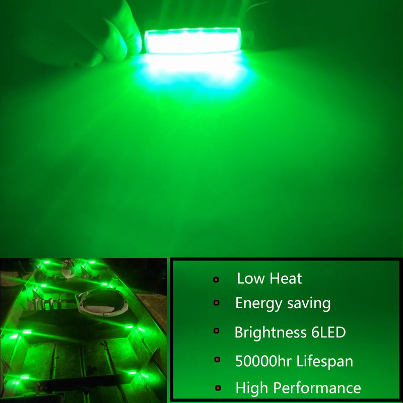 20Pcs Green Boat Interior Lights Waterproof 12V Marine Boat Navigation Lights for Deck Courtesy Transom Cockpit Bow and Stern,Kayak Yacht Fishing Pontoon Sailboat 20pcs Green