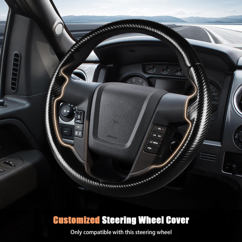 Steering Wheel Cover for Ford F150 2009-2014/Ford Expedition 2015-2017 Custom-fit Car Steering Wheel Cover for Ford Steering Wheel Protector Matte Black For F150 2009-2014/ Expedition 2015-2017