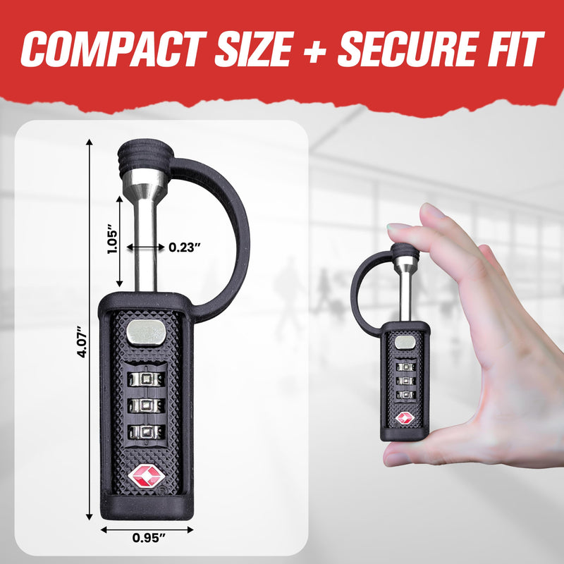 Cut-Resistant Gun Case Lock, TSA Approved Anti-Theft Single Shaft Padlock Black 2 Pack