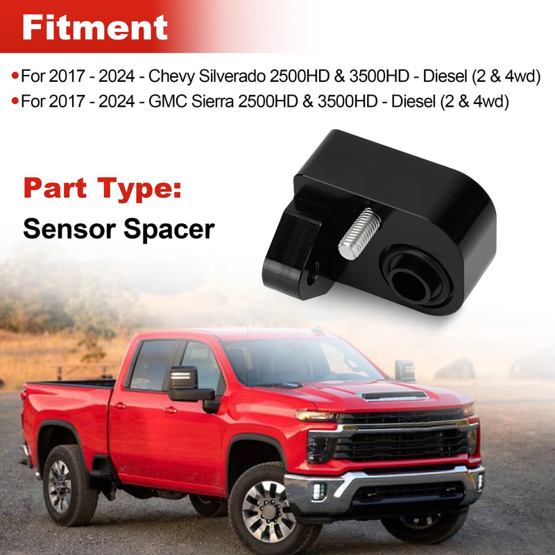 Temperature Air Intake Sensor Spacer Kit for 2017-2024 Chevy Silverado 2500HD 3500HD, GMC Sierra 2500HD 3500HD 6.6L Diesel Black
