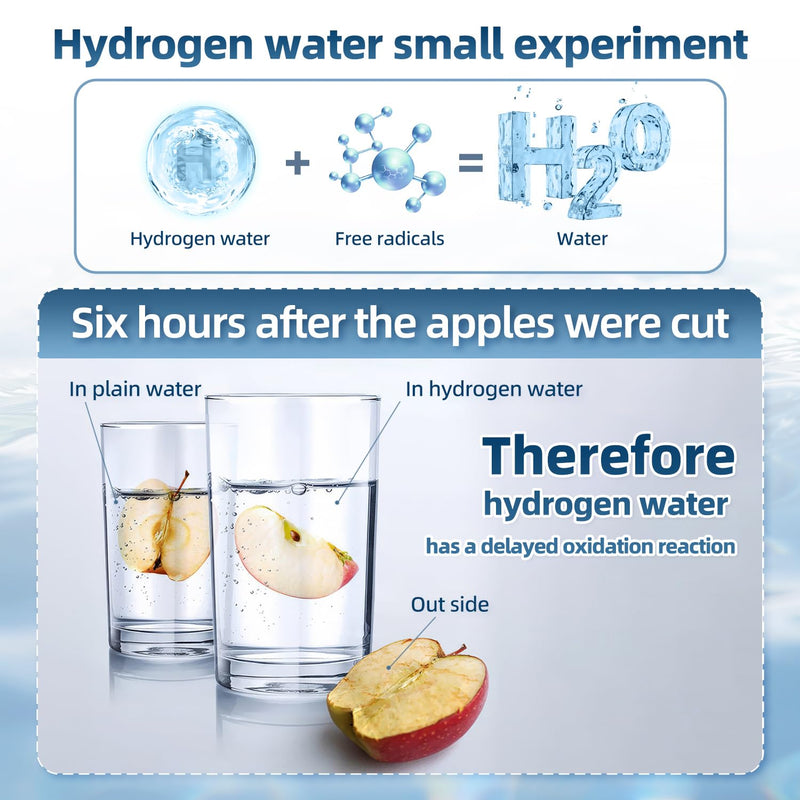 Hydrogen Water Bottle, 1500ppb Hydrogen Water Machine with SPE/PEM Technology, Alternative for Hydrogen Water Pitcher, Water Ionizer, Hydro Water Bottle for Health Silver