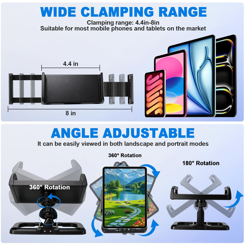 Foldable Tablet & Phone Holder for DJI RC-N1/N2/N3, 4.7-12.9" Mount for iPad/Phones, Fits Mini 5/4 Pro/Air 3/Mavic 3/Neo/Flip, No-Disassembly Design with Lanyard