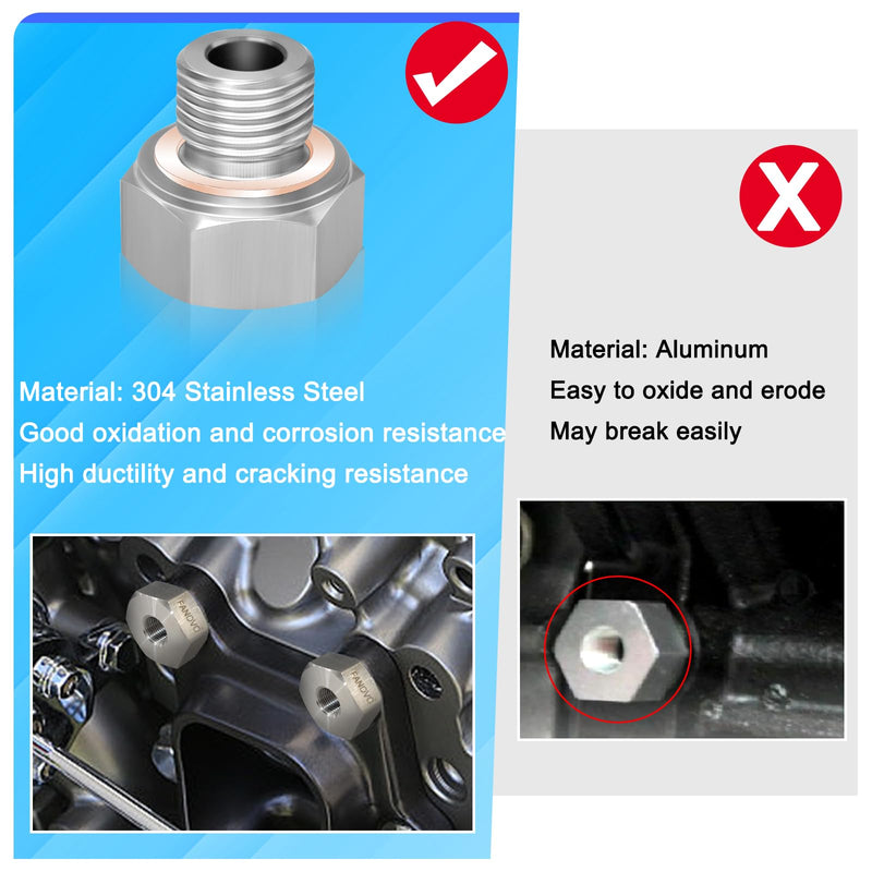 FANOVO LS Oil Pressure Adapter, M16 1.5 to 1/8 NPT LS Swap Oil Pressure Fitting, 304 Stainless Steel LS Swap Oil Pressure Adapter, for GM LS Series Engines LS1 LSX LS3 5.3L 6.0L 6.2L