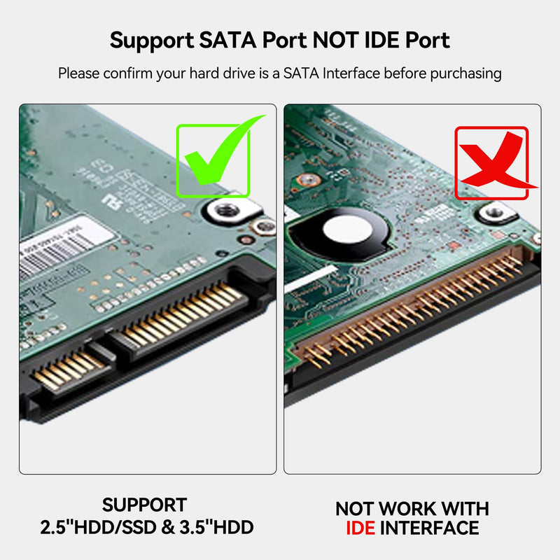 SATA to USB Adapter with Power, USB 3.0 to SATA III Converter with 12V 24W Adapter External Hard Drive Cable for 2.5 3.5 Inch HDD SSD UASP Seagate WD Hitachi Toshiba 1 SATA to USB 3.0 with Power