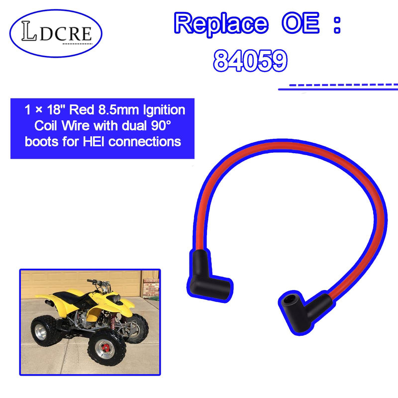 84059 Ignition Coil Wire Connect to an HEI Style Terminal,Red 18" 8.5mm HEI Coil Wire
