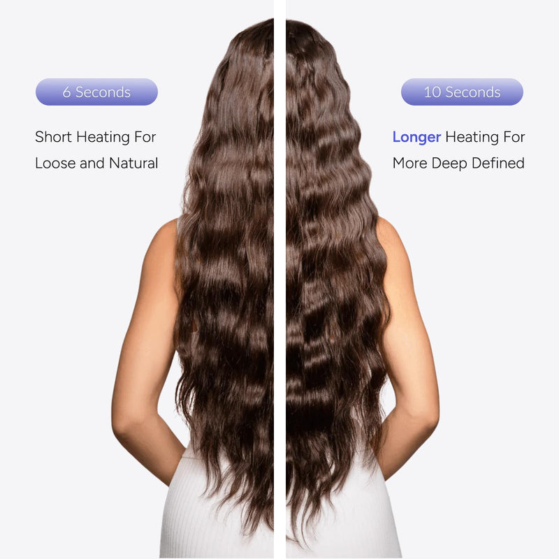  [AUSTRALIA] - Mermaid Hair Waver - 4 Adjustable Heights for Short Medium Hair | Beach Waves Curling Iron with Ceramic Coating, 5 Heat Settings, 1h Auto Shutoff, 100V-240V | Includes 2 Clips, Glove and Mat 19/25/28/32mm