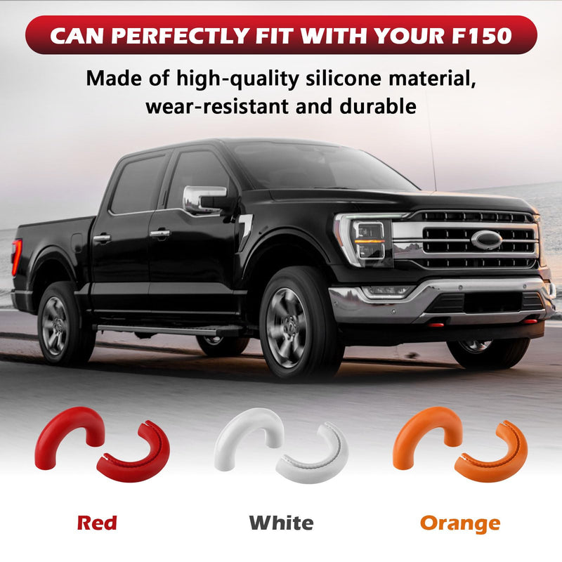 Tow Hooks Covers for Ford F150 2004-2024 Bronco Base/Big Bend/Outer Banks 2021-2024 Compatible with Toyota Tundra Accessories 2017-2021 (Red) red