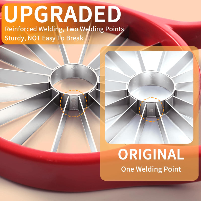[Upgraded] Newness 5.12 Inch Large Apple Slicer, Cut 16 Thin Slices All the Way Through, HEAVY - DUTY Stainless Steel Apple Corer & Slicer for Fruits & Vegetables - Dishwasher Safe 16-Slices Apple Slicer with Base