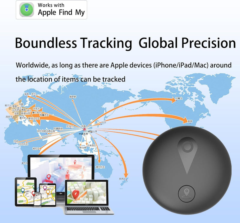 Nilone Undetectable GPS Tracker for Vehicles - Real-Time Tracking Device | No Monthly Fee/No SIM Card, Works with iOS Find My | Mini Hidden Magnetic GPS Locator, Ultra-Slim, IP68 Waterproof, Reliable Black