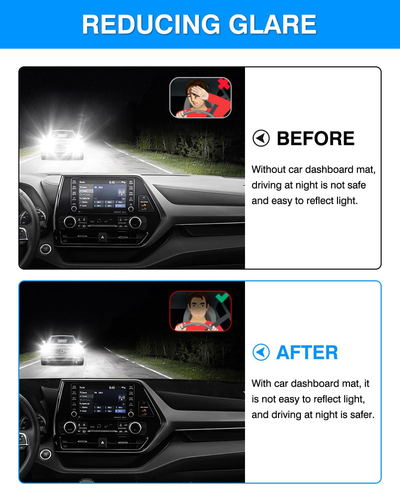 Autorder Dashboard Cover Mat for Toyota Highlander 2020 2021 2022 2023 2024 2025 Accessories Dash Cover Flannel Dash Mat Sunshade Glare UV Rays Protector(Compatible with or Without Display) 2020-2025 Highlander