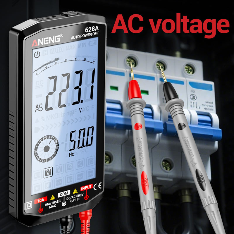 ANENG Multimeter,Digital Voltmeter Tester,TRMS 6000 Counts Rechargeable Meter Measures AC/DC Voltage,Current,Resistance,Capacitance,Temperature,Hz,NCV,Diode,Continuity Auto Ranging Electircal Tools Black