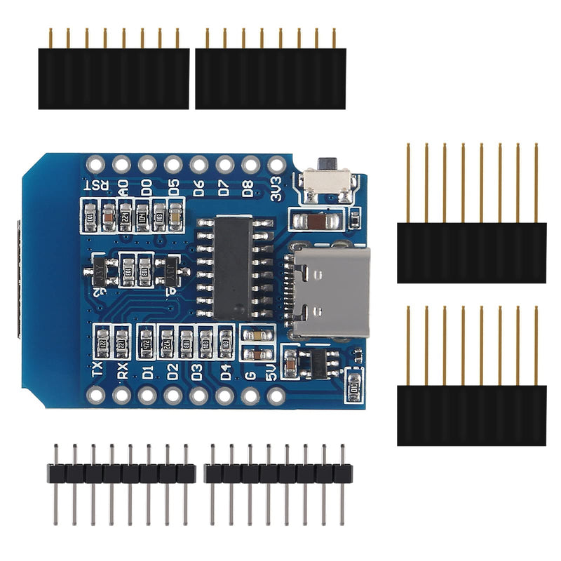 AITRIP 10pcs Development Board D1 Mini Type-C USB NodeMcu Mini Wireless D1 Module for ESP8266 ESP-12F 4M Bytes WLAN WiFi Internet Development Board Compatible with Arduino 10PCS D1 MINI TYPE-C