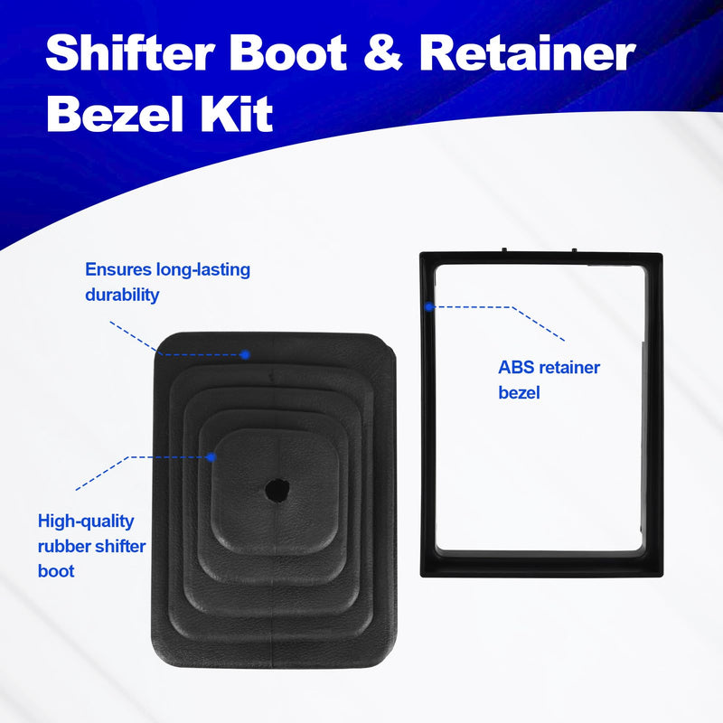 Shifter Boot and Retainer Bezel Kit Compatible with TJ Wrangler 1997 1998 1999 2000 2001 2002 2003 2004 Parts Number 53000056 52078558