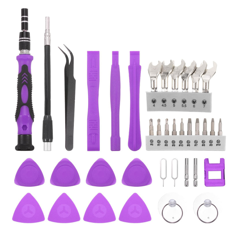 MECCANIXITY 138 in 1 Magnetic Precision Screwdriver Set Electronics Repair Tools Kit for Cellphone Mobile Phone Laptop PC Computer, Purple