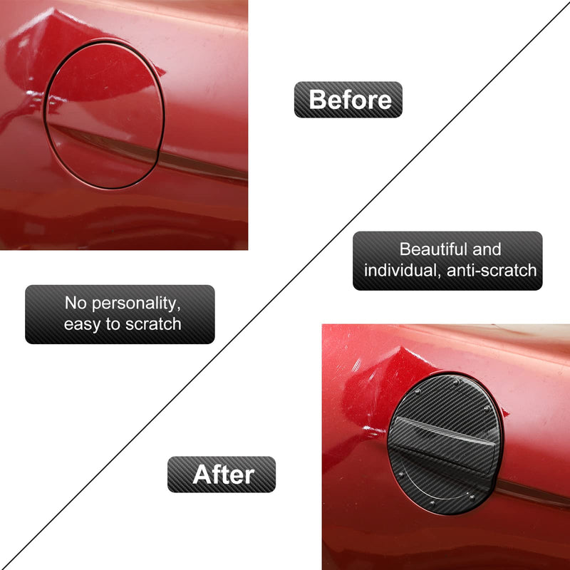 RT-TCZ Carbon Fiber Fuel Filler Door Gas Tank Cap Cover Exterior Decoration Accessories for 2015-2023 Ford Mustang