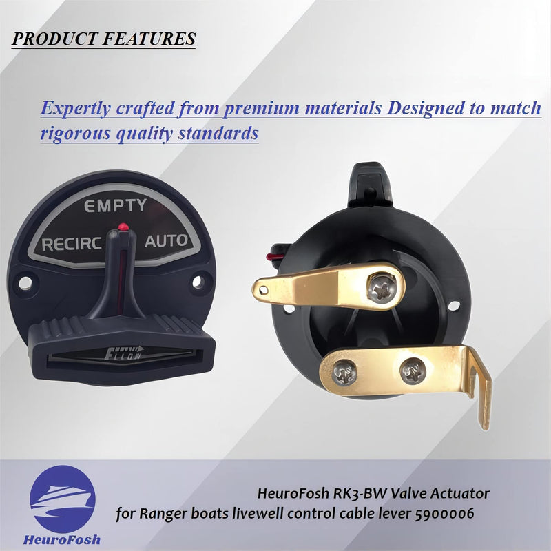 RK3-BW Valve Actuator for Skeeter Boats Ranger Boats livewell Control Cable Lever 5900006