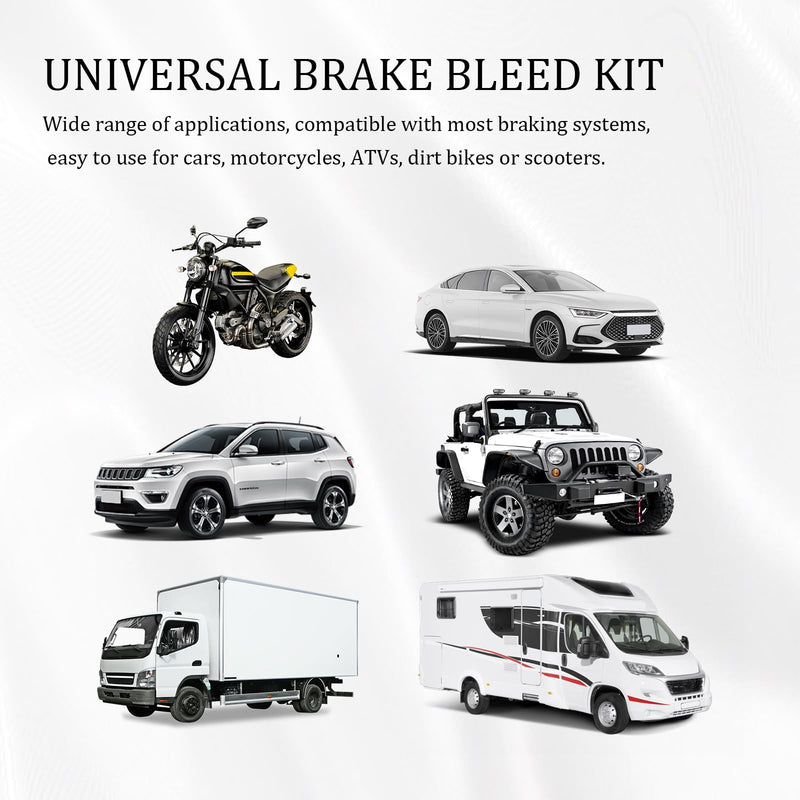 Brake Bleeder Kit with 23" Brake Bleeder Hose & 1L Brake Bleeder Bottle,Hanging Brake Fluid Bleeder Kit with Steel Chain for Maintenance Brake Systems,One Man Brake Bleeding Kit