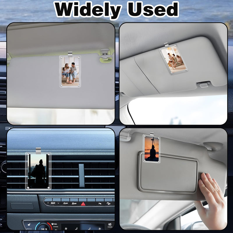 Acrylic Magnetic Personalized Photo Holder Car Picture Frame, Car Picture Holder, Car Photo Holder Car Visor Clip, Personalized Car Accessories Can Be Used to Add Your Personal Photo 1Pcs Acrylic