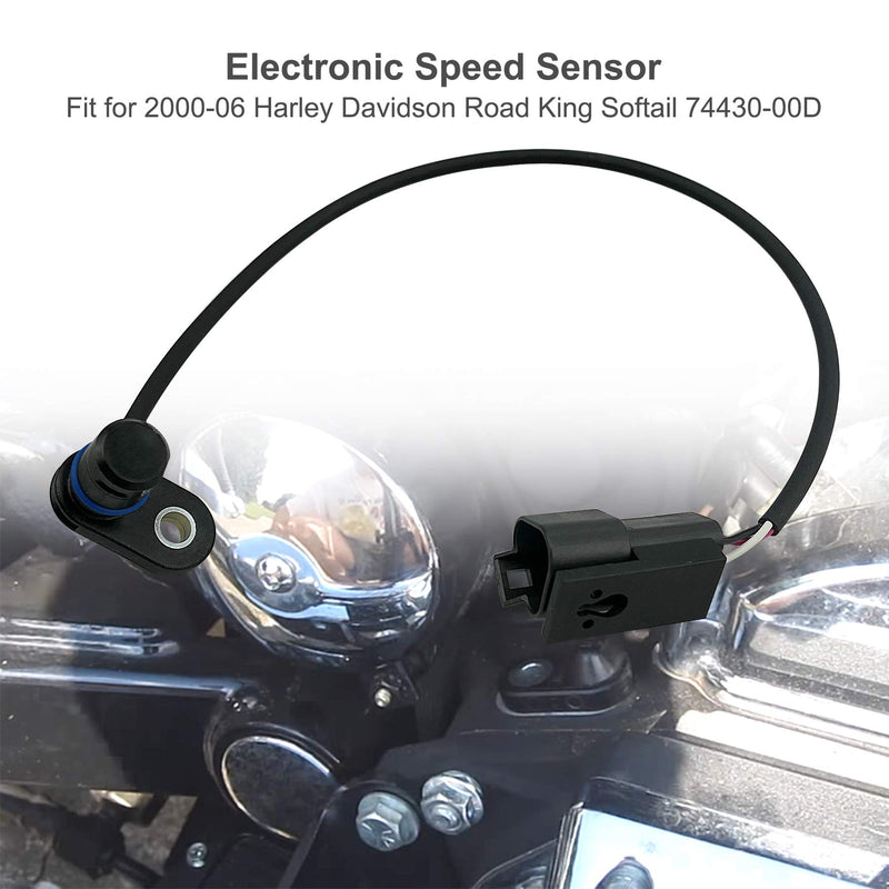 Speed Sensor for Harley Davidson Softail Road King Classic Electra Glide Softail Night Train 2000-2006, 74430-00D, 74430-00A, 74430-00B, 74430-00C Motorcycle Electronic Speedometer Sensor