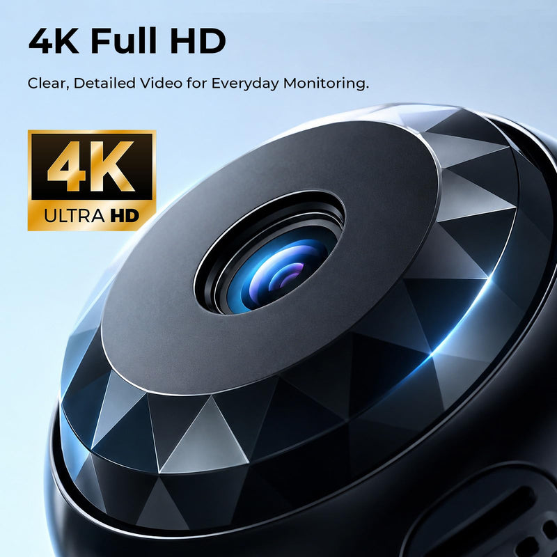 4K Hidden Camera, Mini WiFi Nanny Cam with Motion Detection & Night Vision (Black) | Spy Cam Indoor for Baby Pets Security with App Control