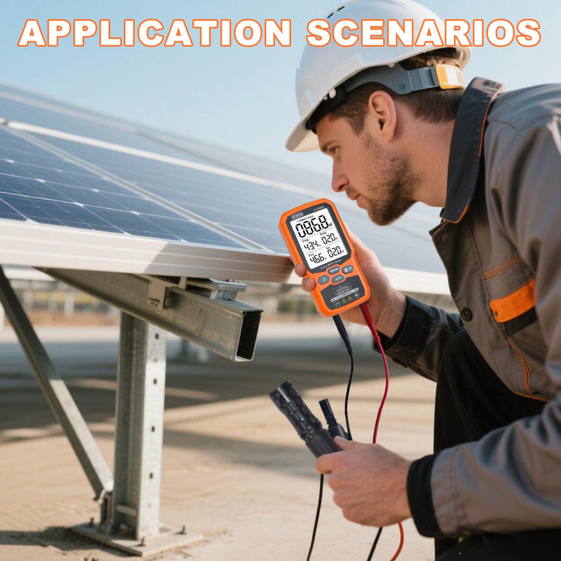 ZIBOO FT-2000W Solar Panel Tester MPPT Meter - 2000W Max Power, 150V/35A PV Module Tester for Voc/Isc, Open Circuit Voltage & Short Circuit Current, with Backlight & Data Hold
