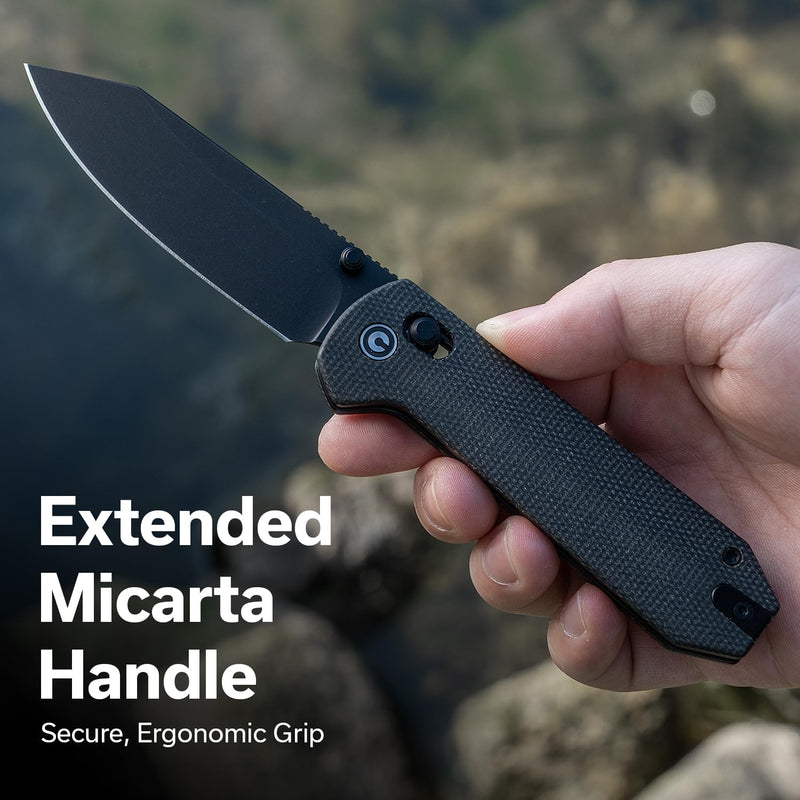 CIVIVI Over Yonder Folding Pocket Knife, Larger Award-Winning Yonder Upgrade, 3.35" 14C28N Blade Micarta Handle, Zac Whitmore Design, EDC Knife for Camping Hiking, Ideal Gift for Men Dad C25027-1 Dark Green