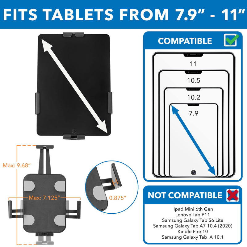 Mount-It! Anti-Theft Tablet Wall Mount | Universal Fit Tablet Kiosk Compatible with 7.9" to 11" Ipad and Samsung Tablets | Wall Mounted Secure Kiosk, Black