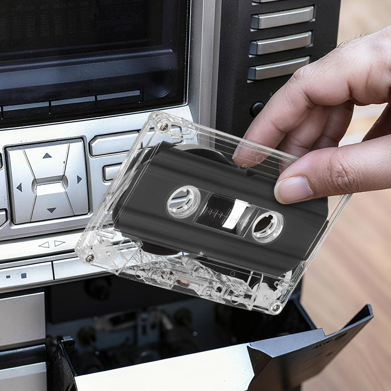 TEHAUX Blank Cassette Tapes, 60 Minute Audio Recording Cassettes 2pcs | 30 Minutes Per Side, Clear Storage Cases, Compatible with Standard Cassette Recorders, For Music, Voice & Mixtapes