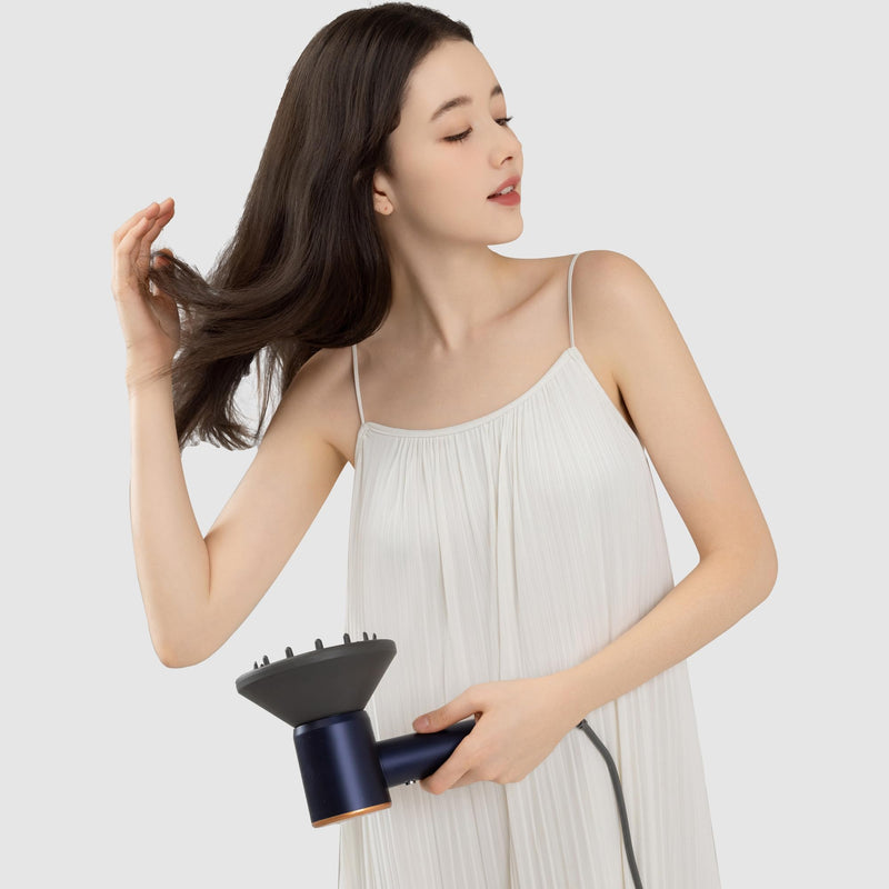 AINA High Speed Hair Dryer with Diffuser Comb | Brushless motor | Ionic | Lightweight | Compact Size | Magnetic Attachments 3a Blue