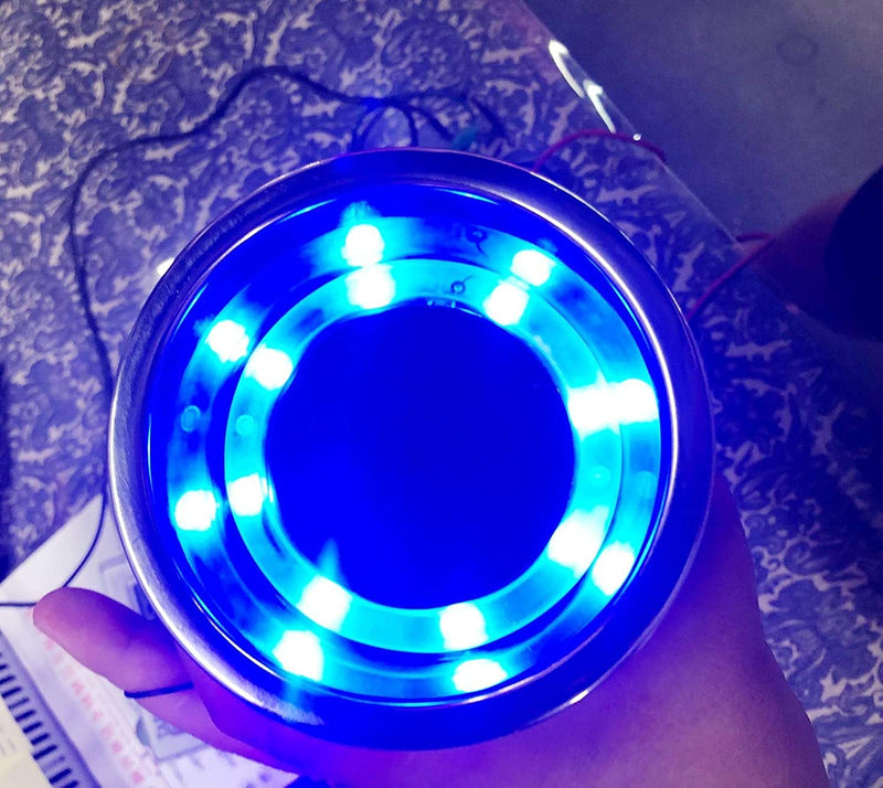 2 Pcs Blue LED Stainless Steel Cup Drink Holder with Drain & LED Marine Boat Rv Camper Seating