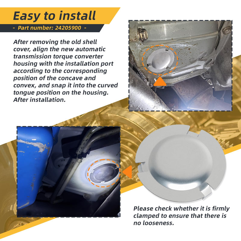 24205900Transmission Bell Housing Inspection Cover (62 mm) Automatic Transmission Torque Converter Housing Plug With 3 Tangs (Tabs) Compatible with Buick Cadillac Chevrolet Hummer Transmission cover