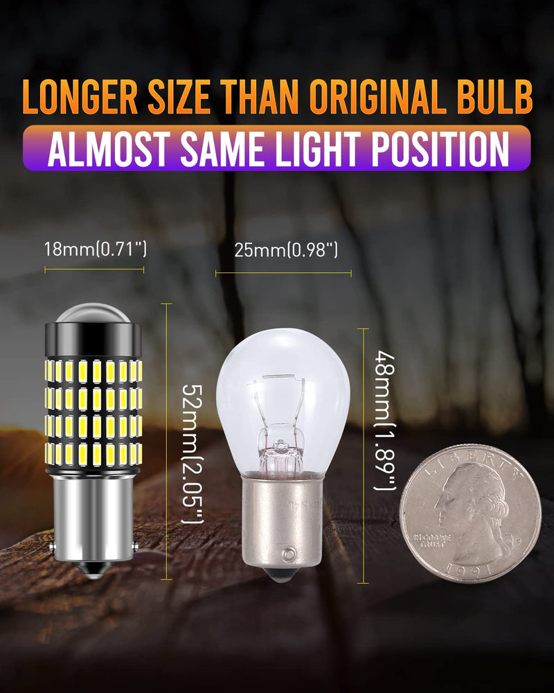 LUYED 1156 1141 LED Bulb 3400 Lumens Extremely Bright 1003 7506 BA15S P21W LED Light Bulbs for Backup Reverse Tail Turn Signal Lights,Xenon White,Pack of 2 1156/1141 Xenon White