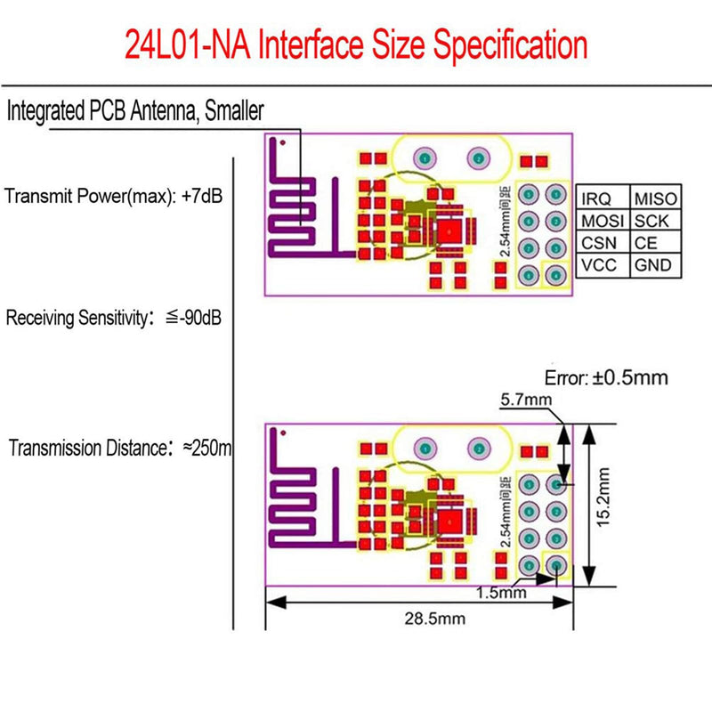 10 Pieces of NRF24L01+ Wireless Transceiver Module 2.4G Wireless Transceiver Modules