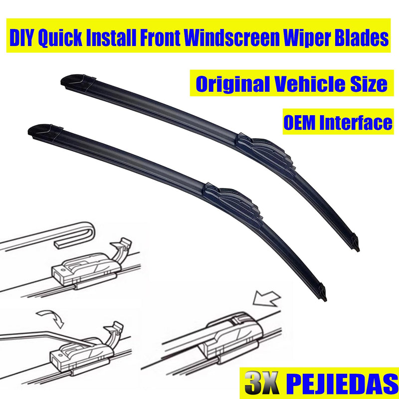 3 x OEM Wiper Blades, Replacement Wiper Blades for Hyundai Santa Fe 2019-2023/Elantra GT 2018-2020/Sorento 2016-2020 (26“ & 16” Front Wipers + 12” Rear Wiper Blades) 26 "+16" /12" ( set of 3 )