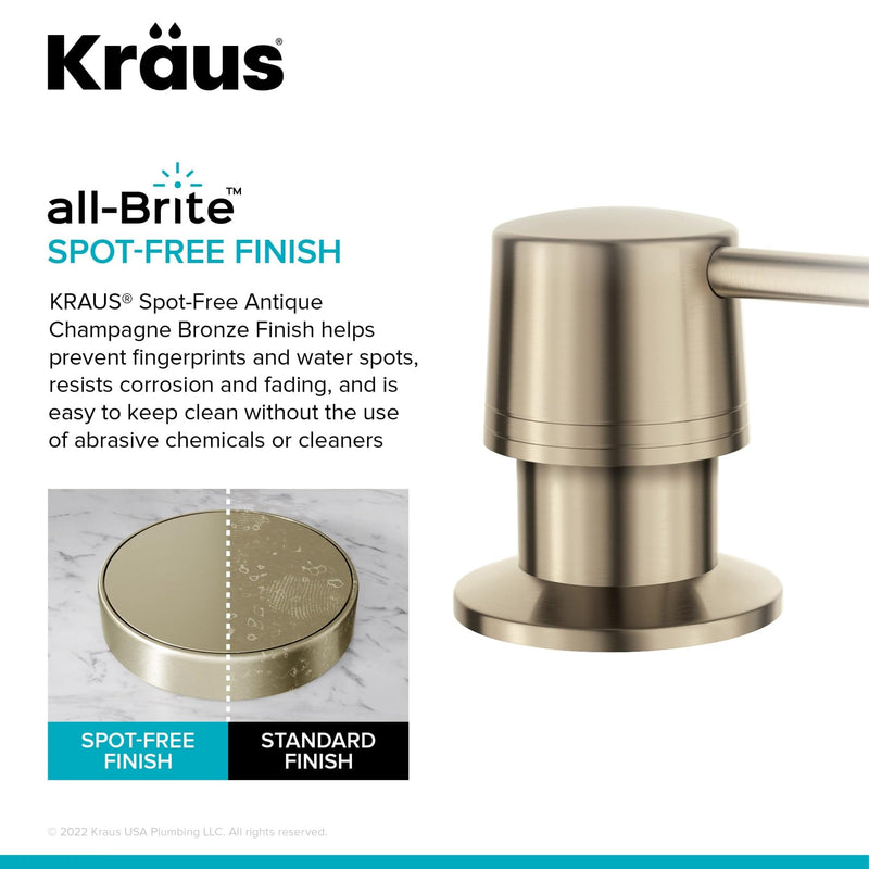 KRAUS Kitchen Soap and Lotion Dispenser in Spot-Free Antique Champagne Bronze, KSD-31SFACB