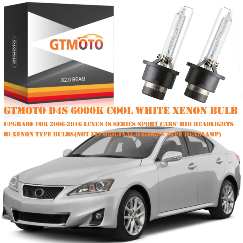 for Lexus IS250 IS350 HID Headlights 2006 2007 2008 2009 2010 2011 2012 2013 2014 2015 Low Beam with D4S Xenon Bulb Only, IS 250 350 AFS Headlamp 35W OEM 90981-20024, 6000K White Light, 2-Pack