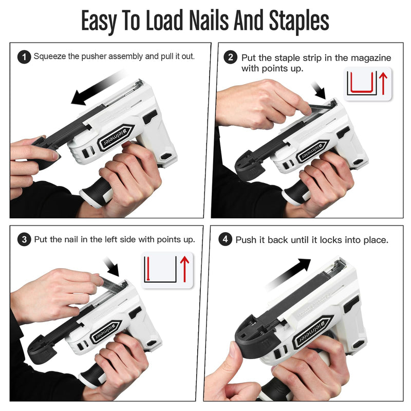 Bielmeier Electric Staple Gun, 2 in 1 Lithium-ion Electric Stapler, 4V Cordless Brad Nailer Kit with Staples Nails, USB Charger, Power Tacker for Upholstery, Material Repair, Carpentry, DIY Black