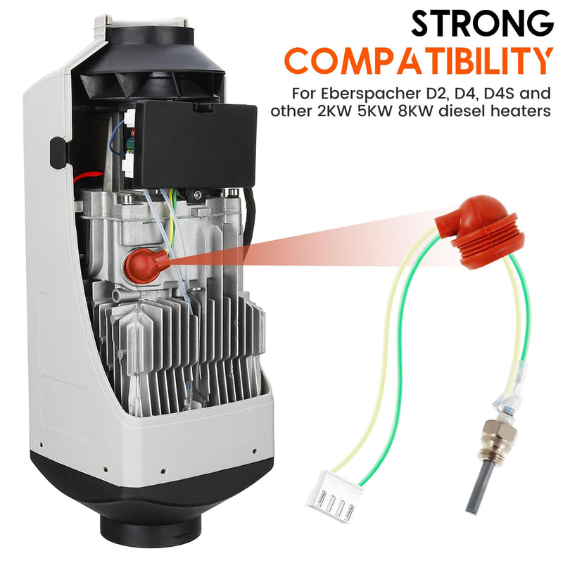 9 Pcs Glow Plug Repair Kit, 8pcs Diesel Parking Heaters 12V 2KW 5KW 8KW Glow Plug Ceramic Heater Repair Parts Glow Ignition Plug Kit Heater Accessories for Car Truck Boat(9pcs,Silver) 9pcs silver