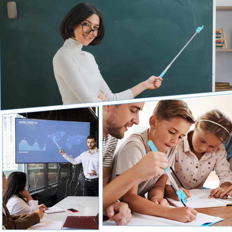 30 Pack Telescopic Teacher Pointer Finger Stick for Classroom, Retractable Hand Pointer, Extendable Mini Classroom Pointing Stick Extends to 21.85 Inches School Essentials Supplies (6 Colors)