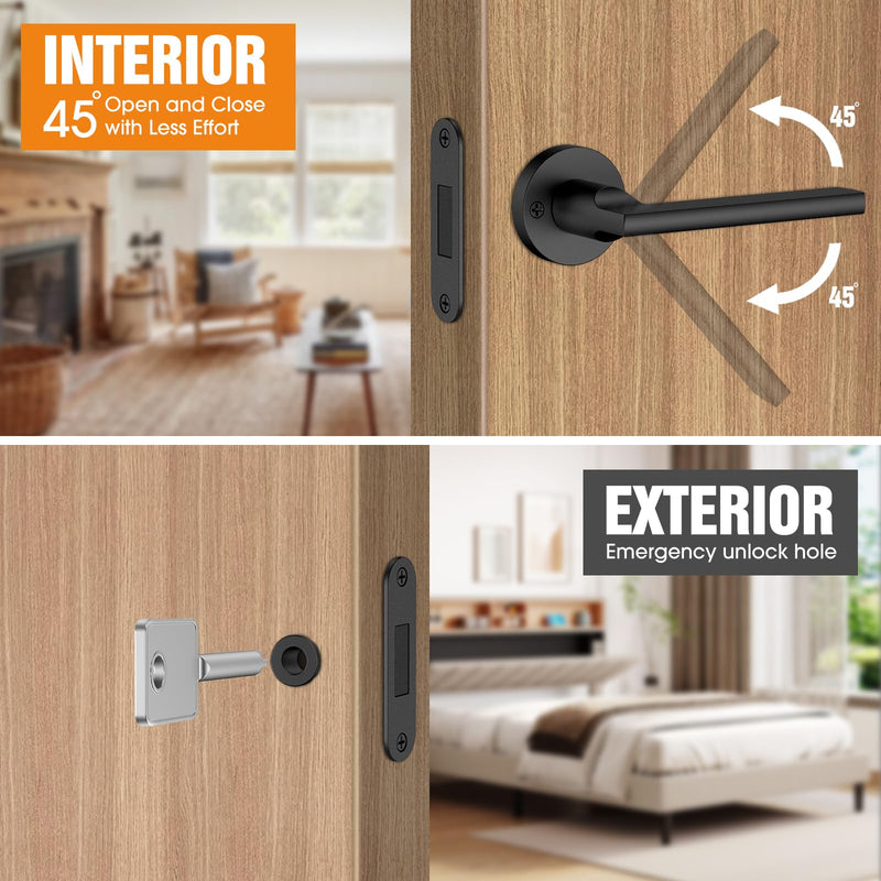 Magnetic Auto-Lock Invisible Door Lock - Single-Sided Hidden Design, Hidden Handle & Mini Keyhole, Aluminum Alloy for Bookshelf Doors/Invisible Doors/Secret Rooms (1, Black) 1