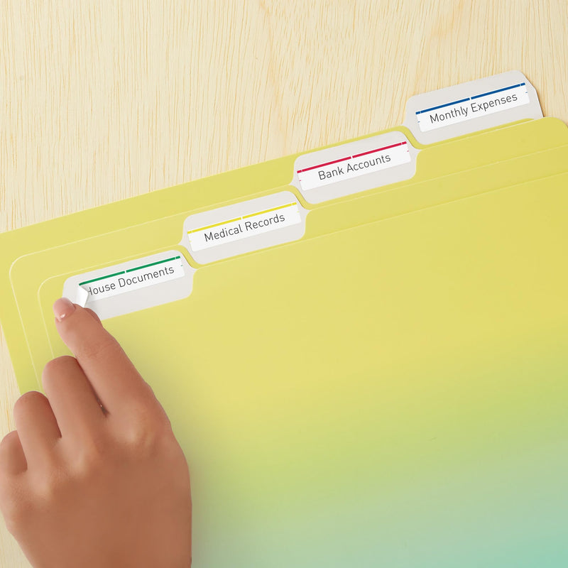 Avery File Folder Labels with Sure Feed, 2/3" x 3-7/16", 750 Printable Labels, Removable, Assorted (6466) One Size