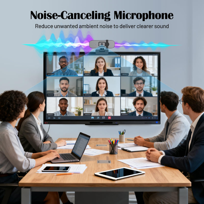 YQE 4K Webcam with Tripod, UHD Web Cam with Microphone, PDAF Autofocus Webcam with Remote Control, Privacy Cover, USB Type-A & A-to-C Adapter Computer Camera for Calling, Zoom/Teams/Facetime/Switch 2 Grey + Black
