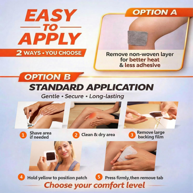 Far-Infrared Pain Relief Patches - 12 Hours Soothing Heat Patches for Back, Neck, Deep Penetrating Herbal Patch for Shoulder, Knee, Muscle, Portable Bone Pain Relief, 10 Count 10 Patches