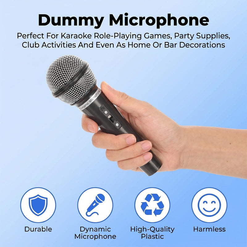 Yuanan 2 Pack Plastic Pretend Fake Microphone Prop for Cosplay Performance | Lightweight Simulation Mic Prop, Ideal Costume Accessory for Karaoke, Halloween, Christmas, and Birthday Party Favors