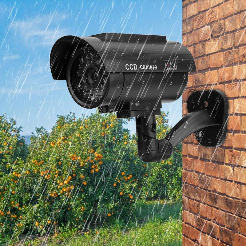 Dioche Solar Power Dummy Fake Security Camera, Outdoor Shape Anti-Theft Surveillance Camera with Flashing LED Light